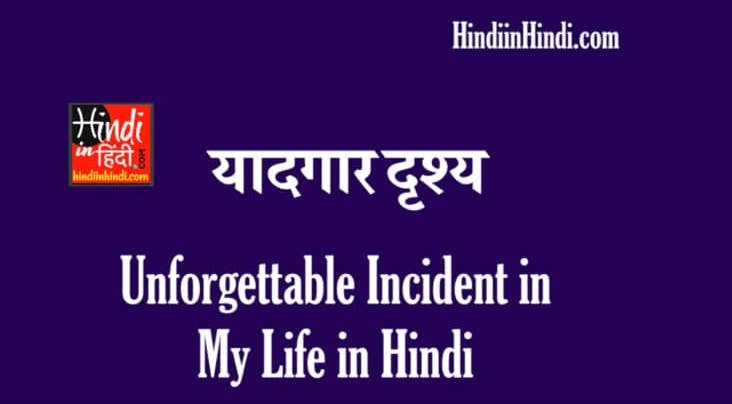 Unforgettable Incident in My Life in Hindi